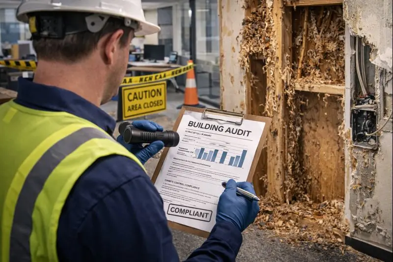 Auditorias prediais e o papel do controle de cupins na conformidade técnica