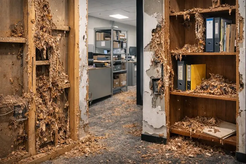 Cupins em estruturas de madeira e drywall corporativo: onde as empresas mais erram